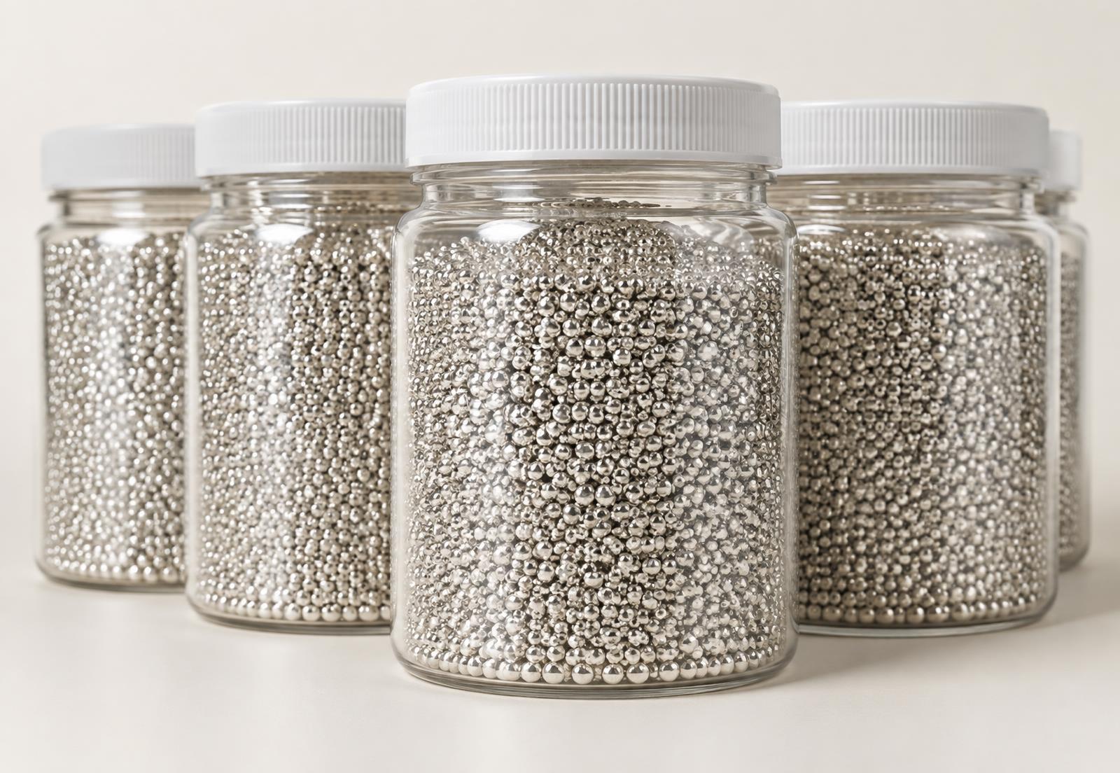 Sealed containers of fine silver grain